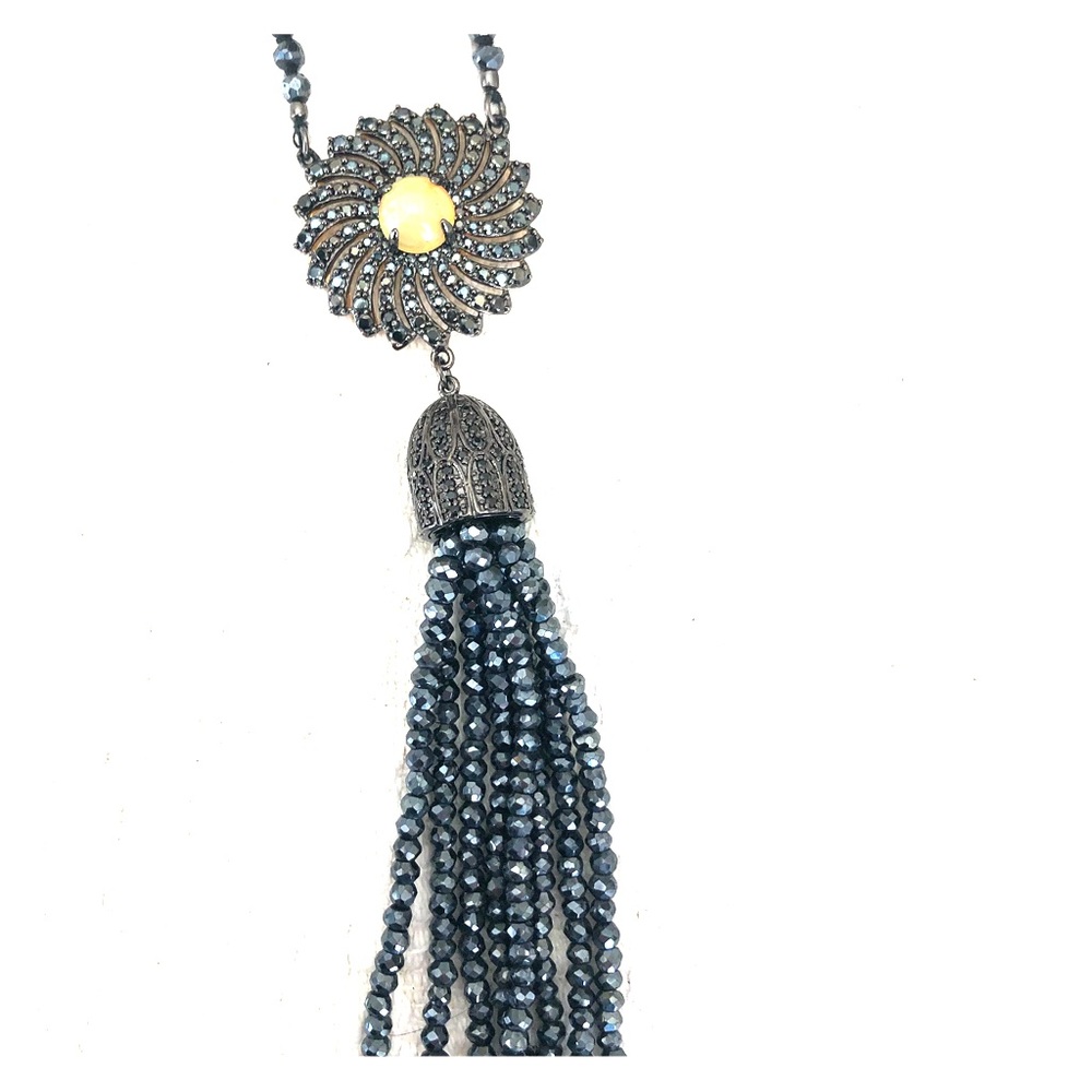 Rarities Ethiopian Moonstone Gem Tassel Necklace